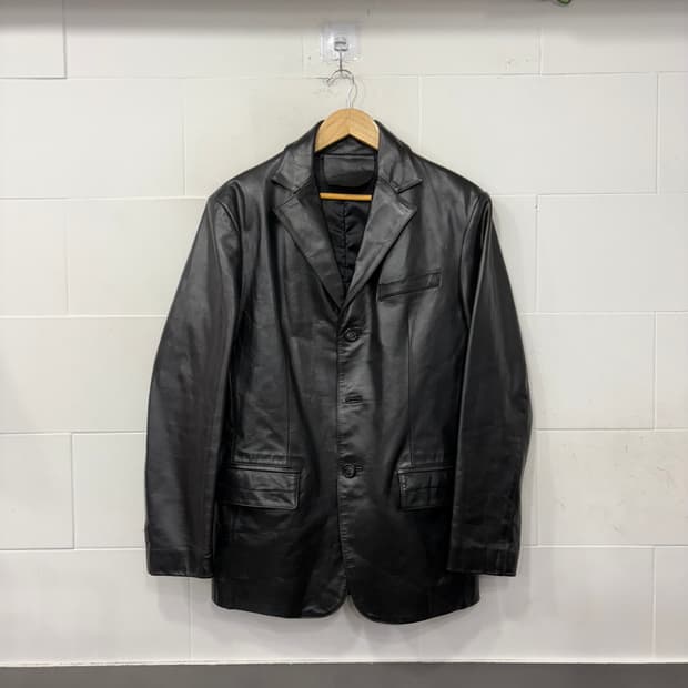 vintage 레더 블레이저 자켓