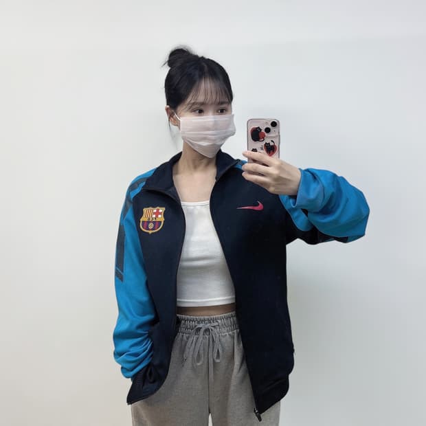 나이키 바르셀로나 트랙탑 져지 네이비