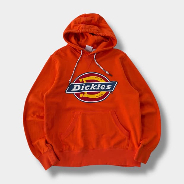디키즈 루즈핏 빅로고 오렌지 스웻 후드