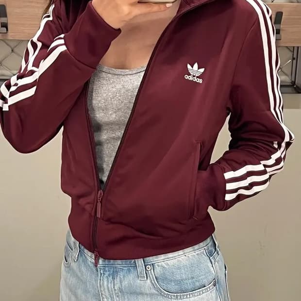 아디다스 아디컬러 파이어버드 트랙 자켓 쉐도우레드 (버건디) IB7406