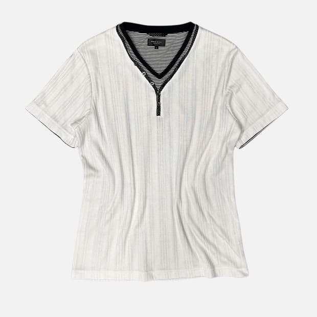 MALE&CO. ribbed layered v-neck t-shirt