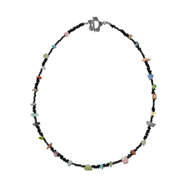 color black pebble necklace