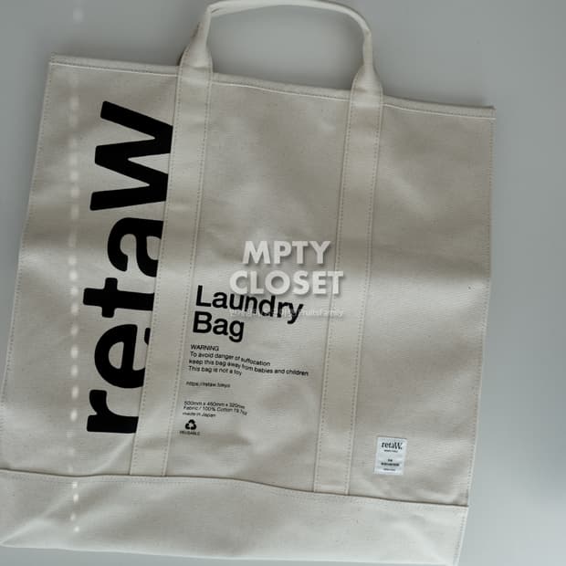 Retaw x Fragment 프라그먼트 캔버스 런드리백 네츄럴