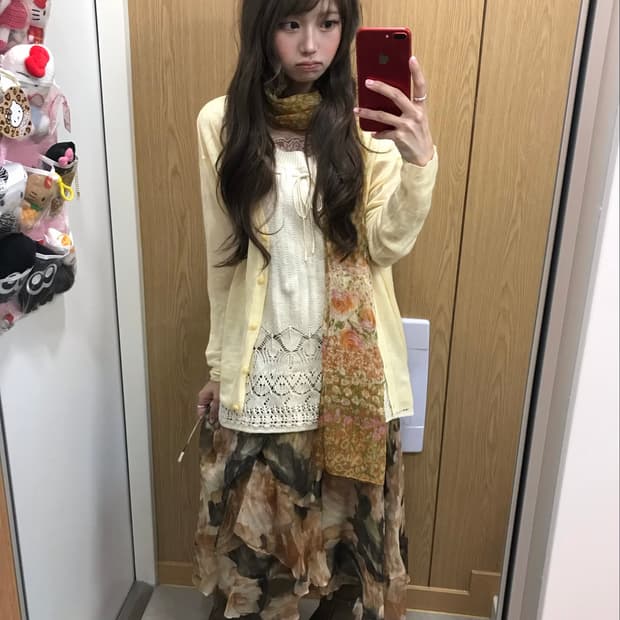 플라워 컬러칩 니혼진 하구미 오프숄더 코디세트