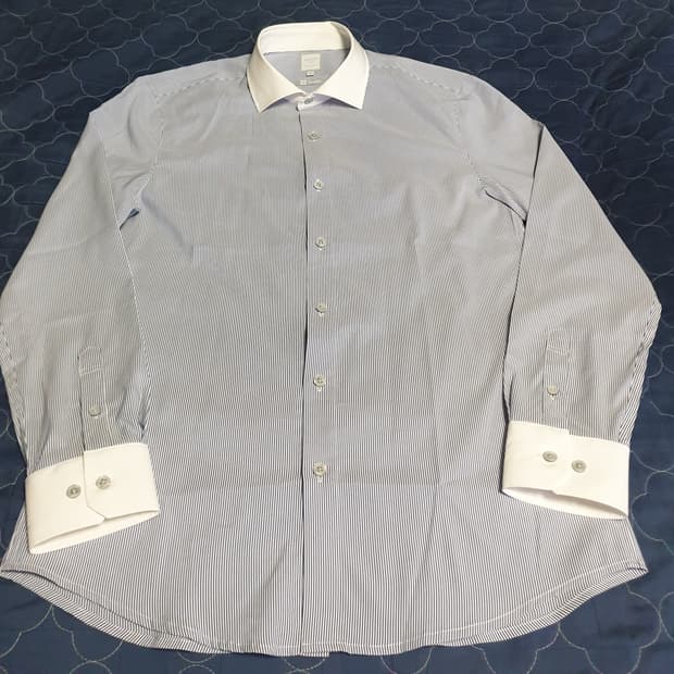 (23ss) 바쏘옴므 프리미엄 스트레치 스트라이프 정장셔츠 블루 (95)