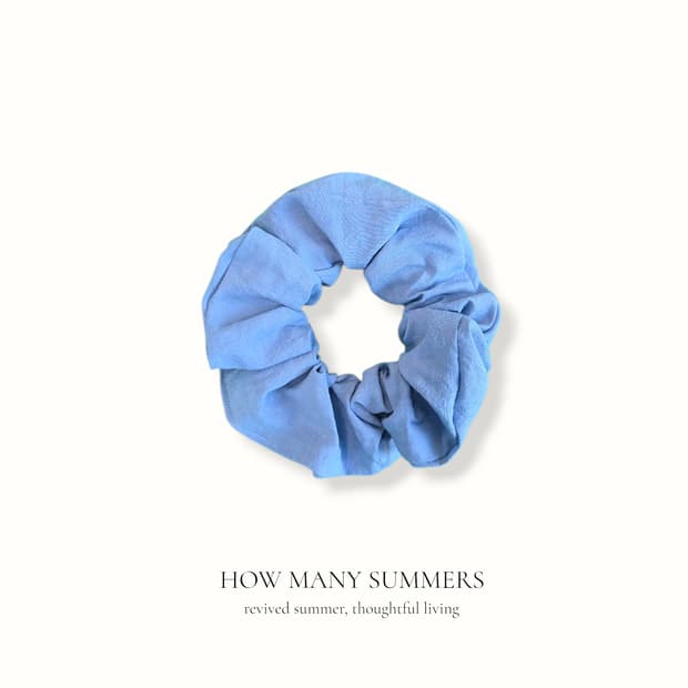 Small 무지 미니 곱창밴드 연하늘색 파스텔 면 헤어스크런치
