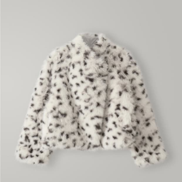 PEEP 달마시안 리버시블 폭스 퍼 봄버 패딩 자켓 mist gray