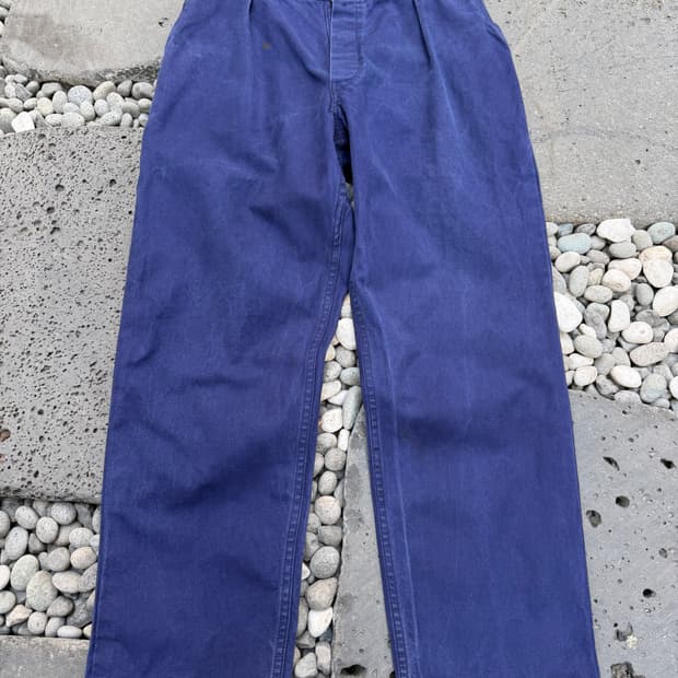 OLD VINTAGE WASHED PURPLE BLUE 프렌치워크팬츠