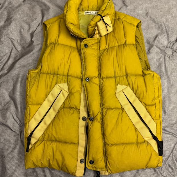 스톤아일랜드 08A/W Opaque 엘로우 패딩 베스트 자켓