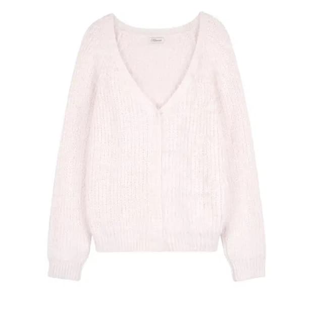 [새상품] 클리시어 슈가플럼 헤어리 가디건 핑크