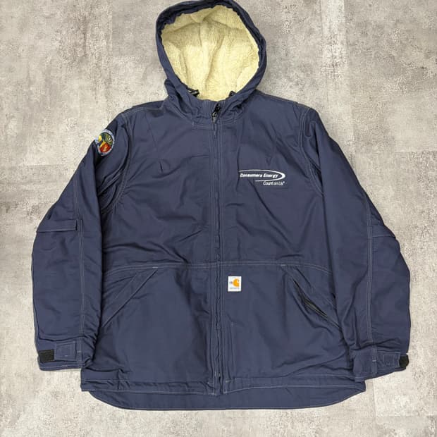 칼하트 네이비 후드 워크 자켓