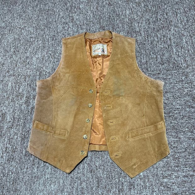 M) TURKY BEAR 돈피 피그스킨 가죽 조끼 베스