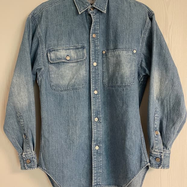 폴로 랄프로렌 1990s 빈티지 덩가리 헤비 데님 셔츠 S (실측100)