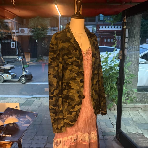 ABAHOUSE ecru 카모 프렌치 테리 테일러드 자켓