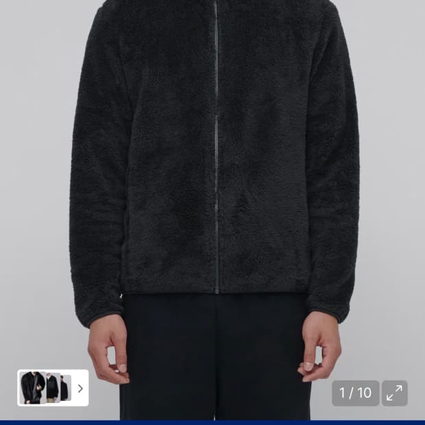 무탠다드 후리스 샤기 플리스 집업 재킷 L