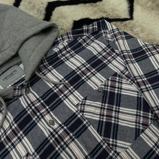 [XL]칼하트Wip 오티스 체크 후드셔츠