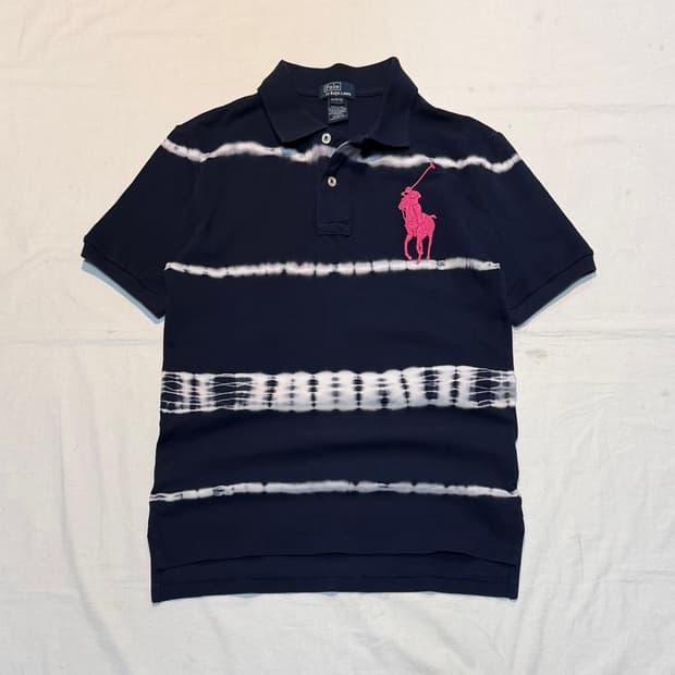 희귀) 폴로 랄프로렌 빅포니 타이다이 카라티 네이비