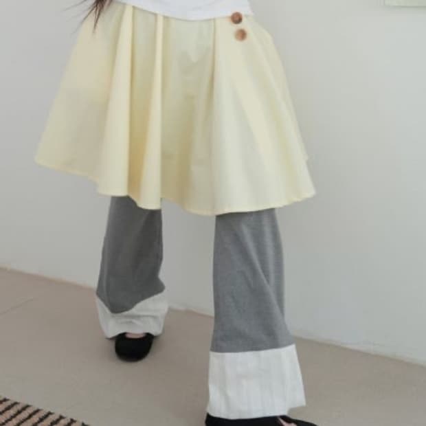 온스카 cotton flare skirt (lemon / size 2)
