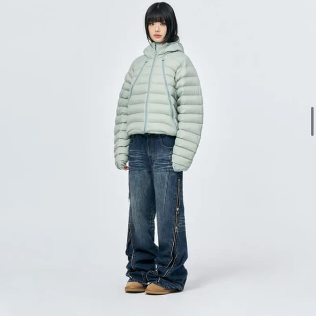 스키즘인듀싱 CATERPIE PUFFER JACKET 패딩 그린