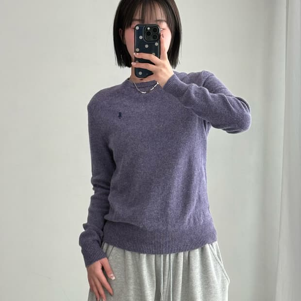 폴로 뮤트 퍼플 니트