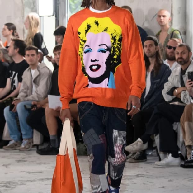 준야 와타나베 맨 꼼데가르송 x 앤디 워홀 마릴린 먼로 스웨터