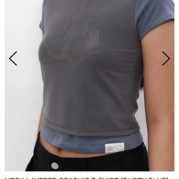 뚜오미오 매쉬 시스루 레이어드 티셔츠 반팔