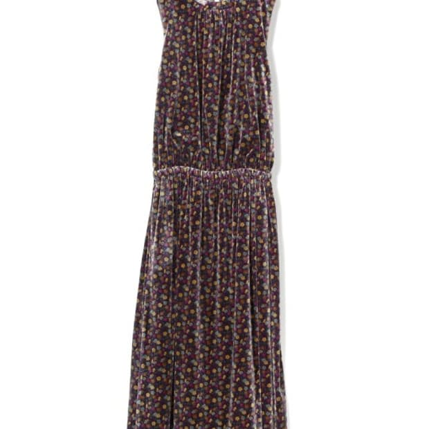 BEAMS BOY 빔즈보이 리버티 벨로아 플라워 벨벳 롱 원피스