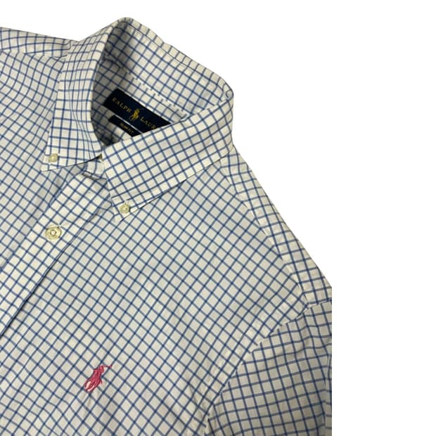 폴로 랄프로렌 슬림핏 면 체크 셔츠 S