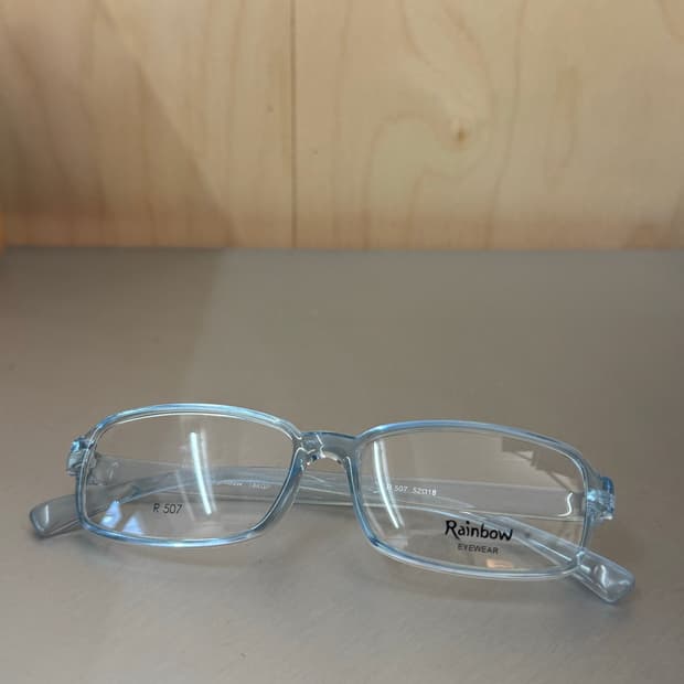 라이트 블루 투명 스퀘어 프레임 