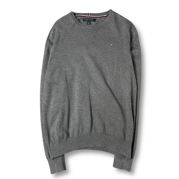 타미힐피거 미니로고 그레이 긴팔 니트 맨투맨 M