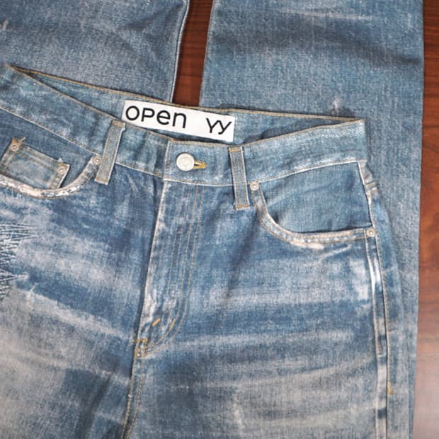 OPEN YY 이펙트 데님 팬츠