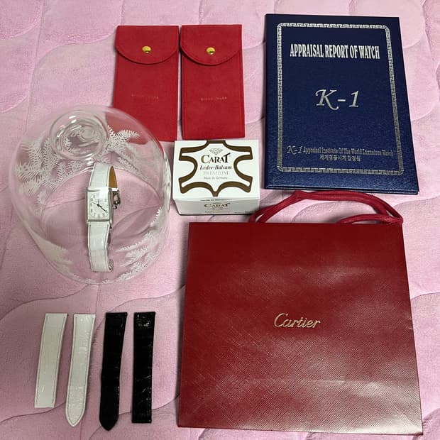 희귀) 빈티지 까르띠에 아라빅 머스트 탱크 디버클 L/XL 화이트 골드