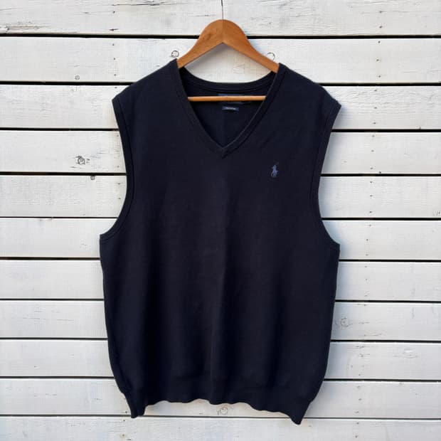 Polo 폴로 피마코튼 니트 조끼 베스트