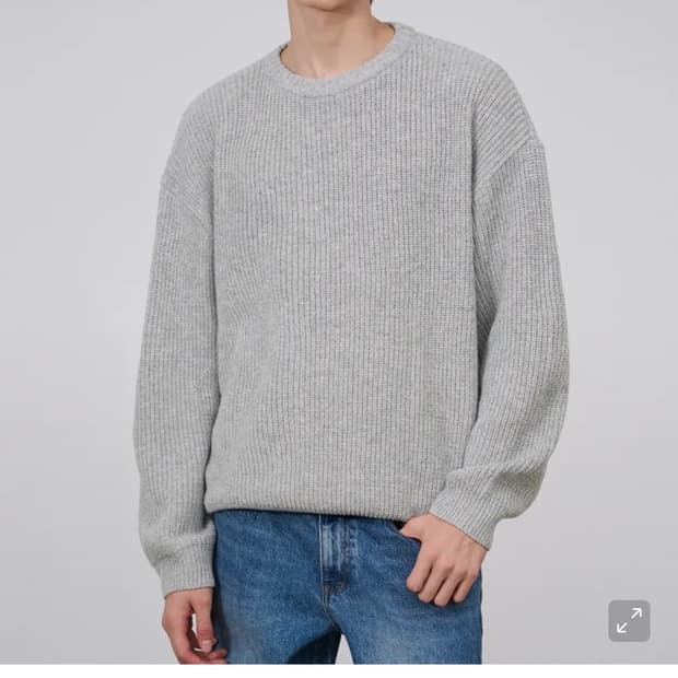 (새상품)(XL) 드로우핏 하찌 벌키 라운드 니트 [L.GREY] 판매