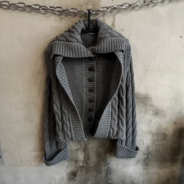 06aw 알렉산더 맥퀸 아란 니트 코트 가디건