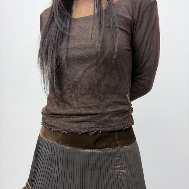 See-through Nylon Turtleneck Top