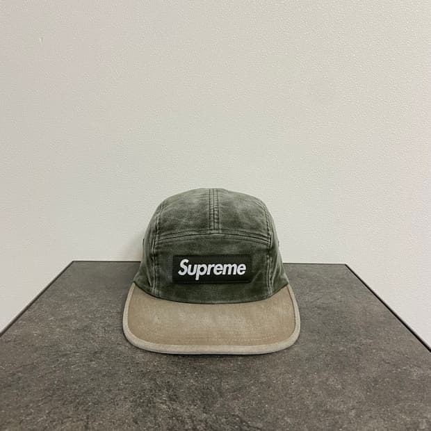 (OS) 슈프림 박스로고 캠프캡 모자 워시드 올리브 카키
