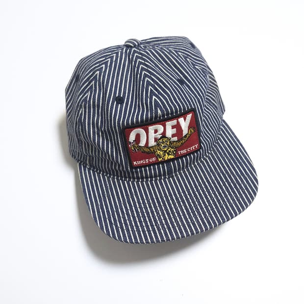 4060 오베이 OBEY 히코리 스트라이프 볼캡 모자