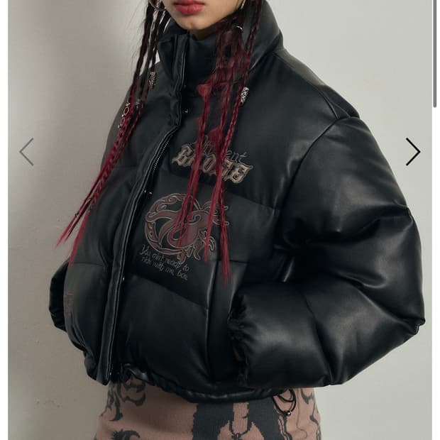 배디 레더 패딩