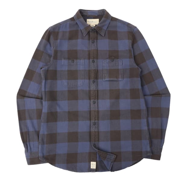데님앤서플라이 네이비 플란넬 체크 셔츠
