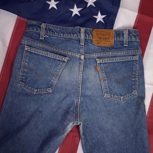 오리지날 80's 미국제조 리바이스 오렌지탭 517 부츠컷 데님진