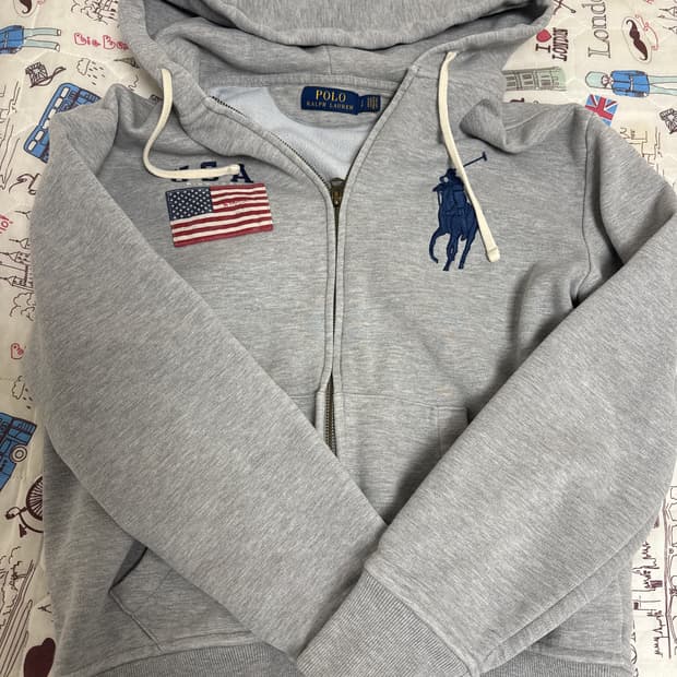 폴로 성조기 후드집업