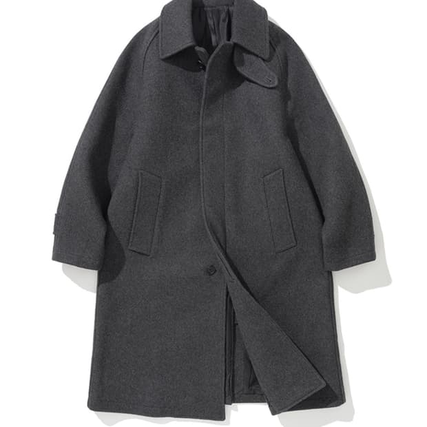 리넥츠 멜톤 울 발마칸 코트 차콜 24fw 2사이즈