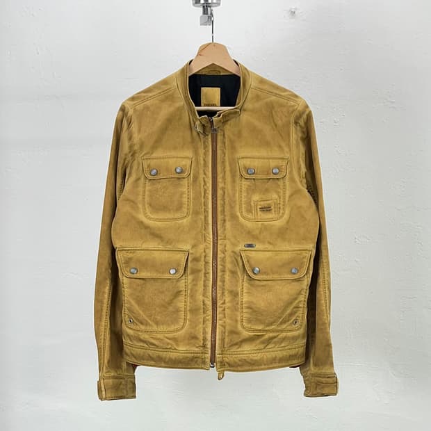 디젤 머스타드 피그먼트 유틸리티 포켓 워크 자켓