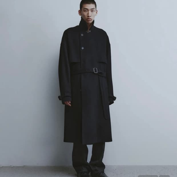 youth oversized trench coat black
