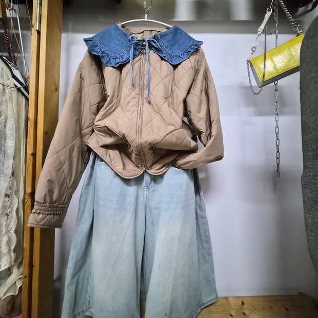 안지크 퀼팅 집업점퍼