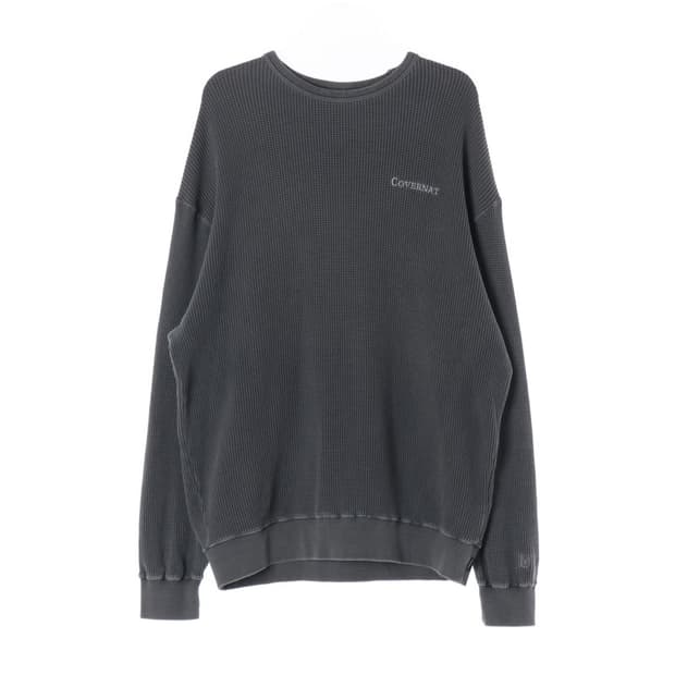 커버낫 와플 오버핏 차콜 맨투맨 XL