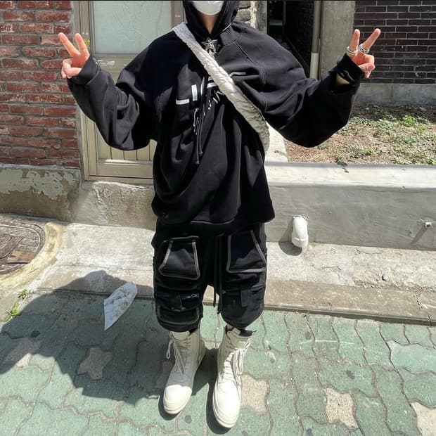 그레일즈 레이어드 패널 쇼츠 블랙 1 사이즈
