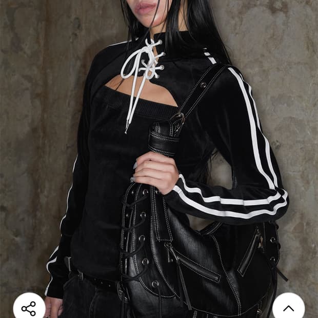 벨루어 레이스업 트랙자켓