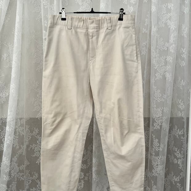 78-96) 한섬 시스템 테이퍼드핏 밴딩 코튼 팬츠 아이보리